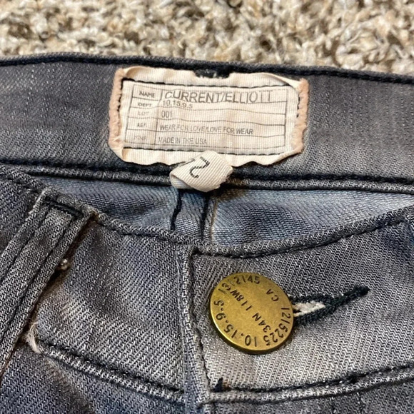 Current/Elliott Skinny Low/Waist Jeans “Bleach Out Night/Studs” - Picture 3 of 10